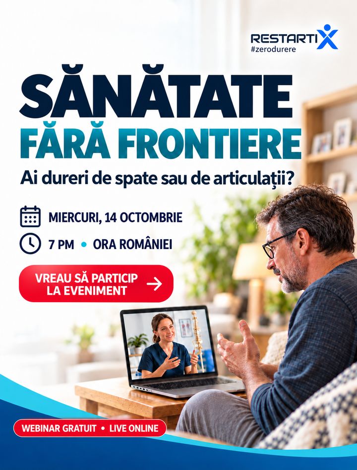 Specialist RestartiX într-o consultație online cu un pacient din diaspora